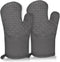2 Pcs Oven Mitts Heat Resistant for Kitchen, Kitchen Oven Gloves, Long Oven Mitts and Pot holder with Non-Slip Silicone Stripe Soft Cotton Lining,...
